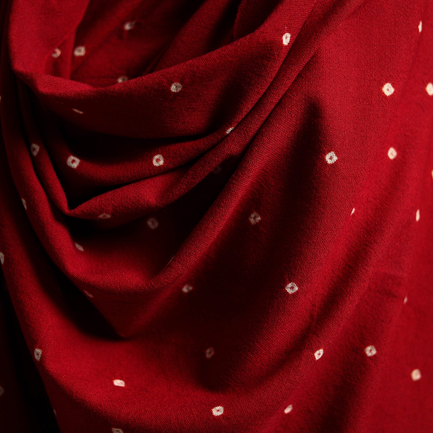 Kutch Handwoven Merino Wool Bandhani Tie-Dye Shawl 11