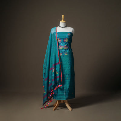 Jamdani Pure Handloom Muslin Unstitched Dress Material: Kurta with Dupatta 38