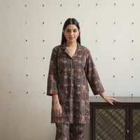 Multicolor - Block Printed Cotton Ajrakh Co-ord Set 19