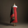 Pochampally Ikat Handloom Sico Unstitched Dress Material: Kurta with Dupatta 04
