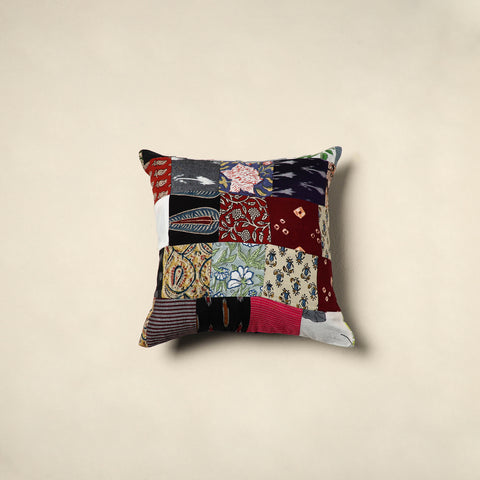 Multicolor Handcrafted Cotton Patchwork Cushion Cover