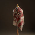 Floral Sanganeri Print Pure Merino Wool Handwoven Shawl 91
