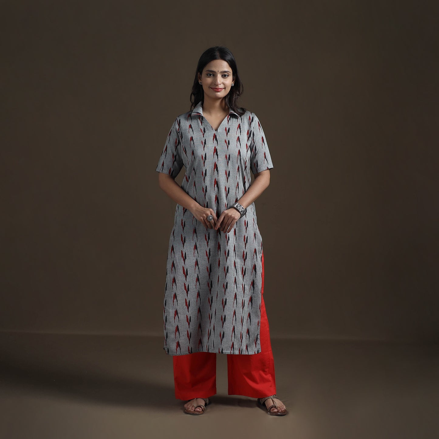 Pochampally Ikat Cotton Straight Kurta for Women 15