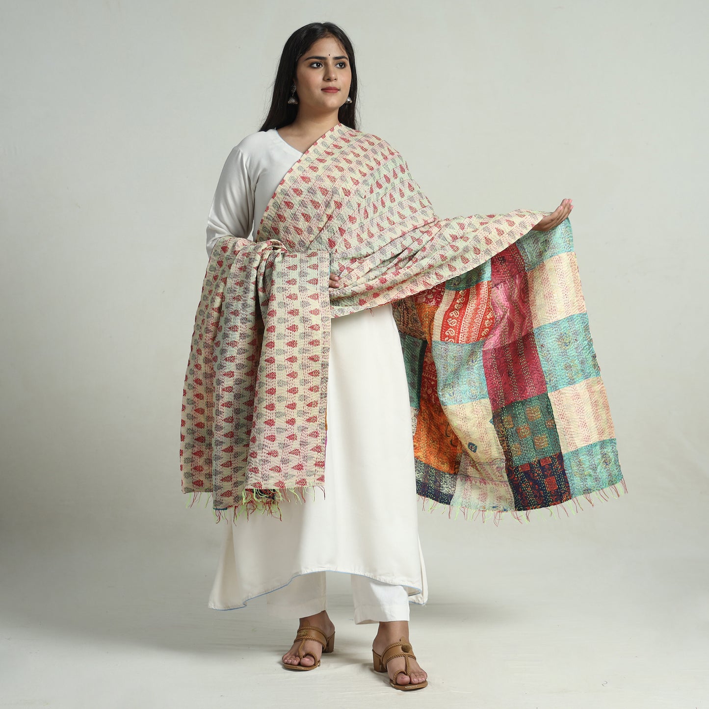 Kantha Embroidery Dupatta