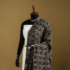 Brown - Pipad Hand Block Print Natural Dyed Chanderi Silk Handloom Dupatta 25