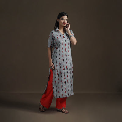Pochampally Ikat Cotton Straight Kurta for Women 15