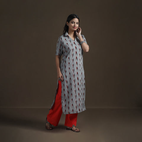 Pochampally Ikat Cotton Straight Kurta for Women 15