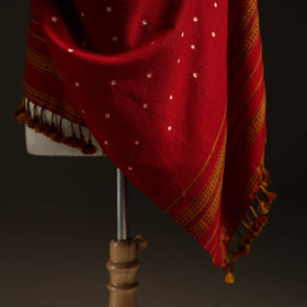 Kutch Handwoven Merino Wool Bandhani Tie-Dye Shawl 11
