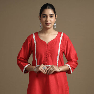 plain silk kurta