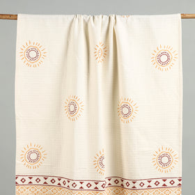 White - waffle weave handloom cotton sanganeri towel 31