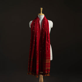 Kutch Handwoven Merino Wool Bandhani Tie-Dye Shawl 11