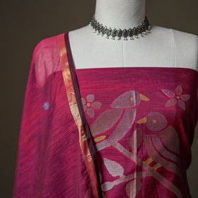 Jamdani Pure Handloom Muslin Unstitched Dress Material: Kurta with Dupatta 39