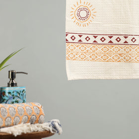 White - waffle weave handloom cotton sanganeri towel 31