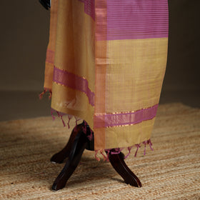 Pure Handloom Cotton Nizam Zari Border Mangalagiri Dupatta 30