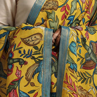 Yellow - Chanderi Silk Srikalahasti Handpainted Pen Kalamkari Dupatta 27