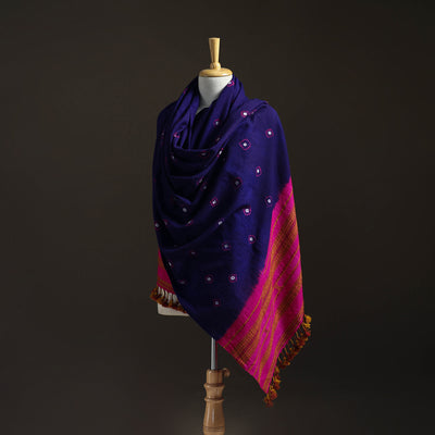 Kutch Handwoven Merino Wool Bandhani Tie-Dye Shawl 01