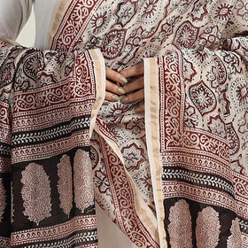 Beige - natural dyed hand chanderi silk bagh dupatta 18