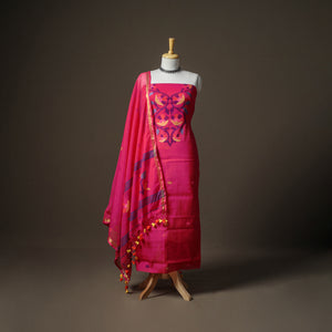 Jamdani Pure Handloom Muslin Unstitched Dress Material: Kurta with Dupatta 40