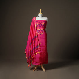 Jamdani Pure Handloom Muslin Unstitched Dress Material: Kurta with Dupatta 40