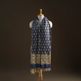 Floral Sanganeri Print Pure Merino Wool Handwoven Shawl 93