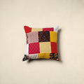 Multicolor - handcrafted cotton patchwork cushion cover 141