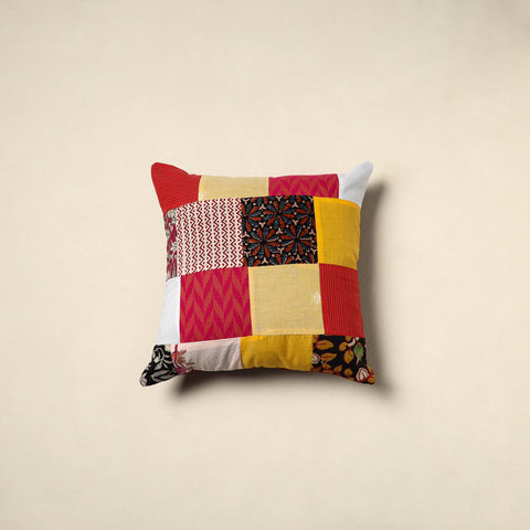 Multicolor - handcrafted cotton patchwork cushion cover 141