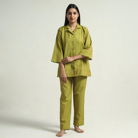 Buy Jacquard Cotton Top & Pyjama Night Suit Set Online at iTokri.com