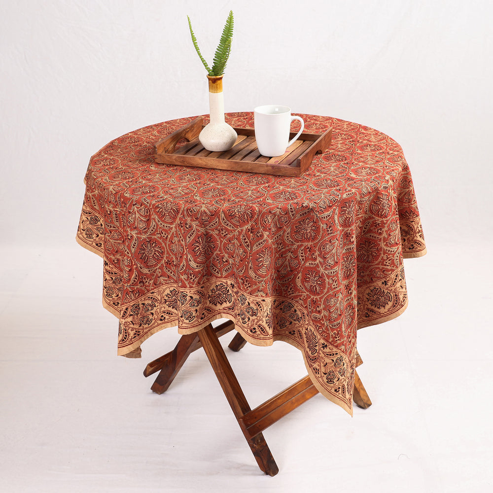 kalamkari block printed table cover