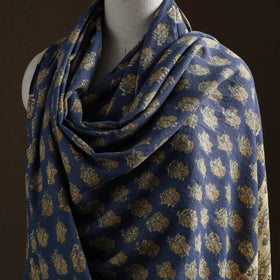Floral Sanganeri Print Pure Merino Wool Handwoven Shawl 93