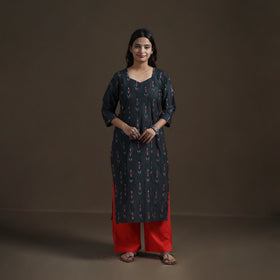 Pochampally Ikat Cotton Straight Kurta for Women 18