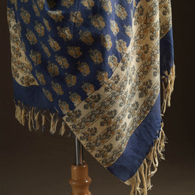 Floral Sanganeri Print Pure Merino Wool Handwoven Shawl 93