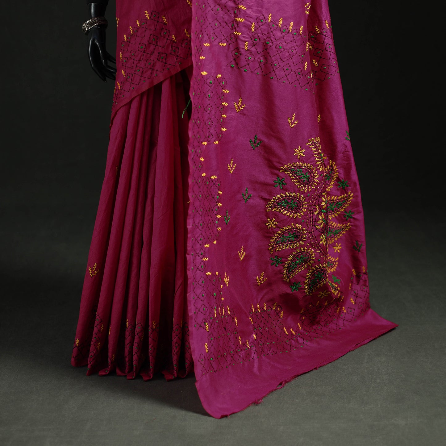 Hand Embroidered Silk Saree 01