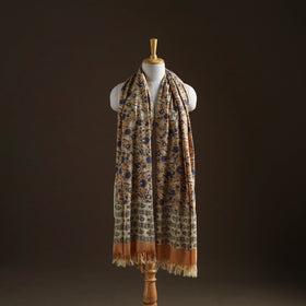 Floral Sanganeri Print Pure Merino Wool Handwoven Shawl 94