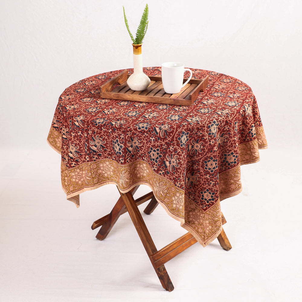 kalamkari block printed table cover