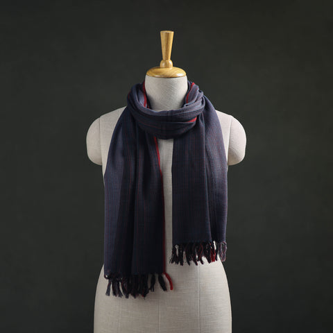 Blue - Kumaun Handwoven Pure Merino Wool Stole 01