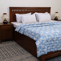 Double - Reversible Sanganeri Block Print Cotton Quilt 27