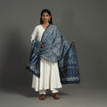 Blue - indigo - chanderi silk dabu bagru dupatta 06