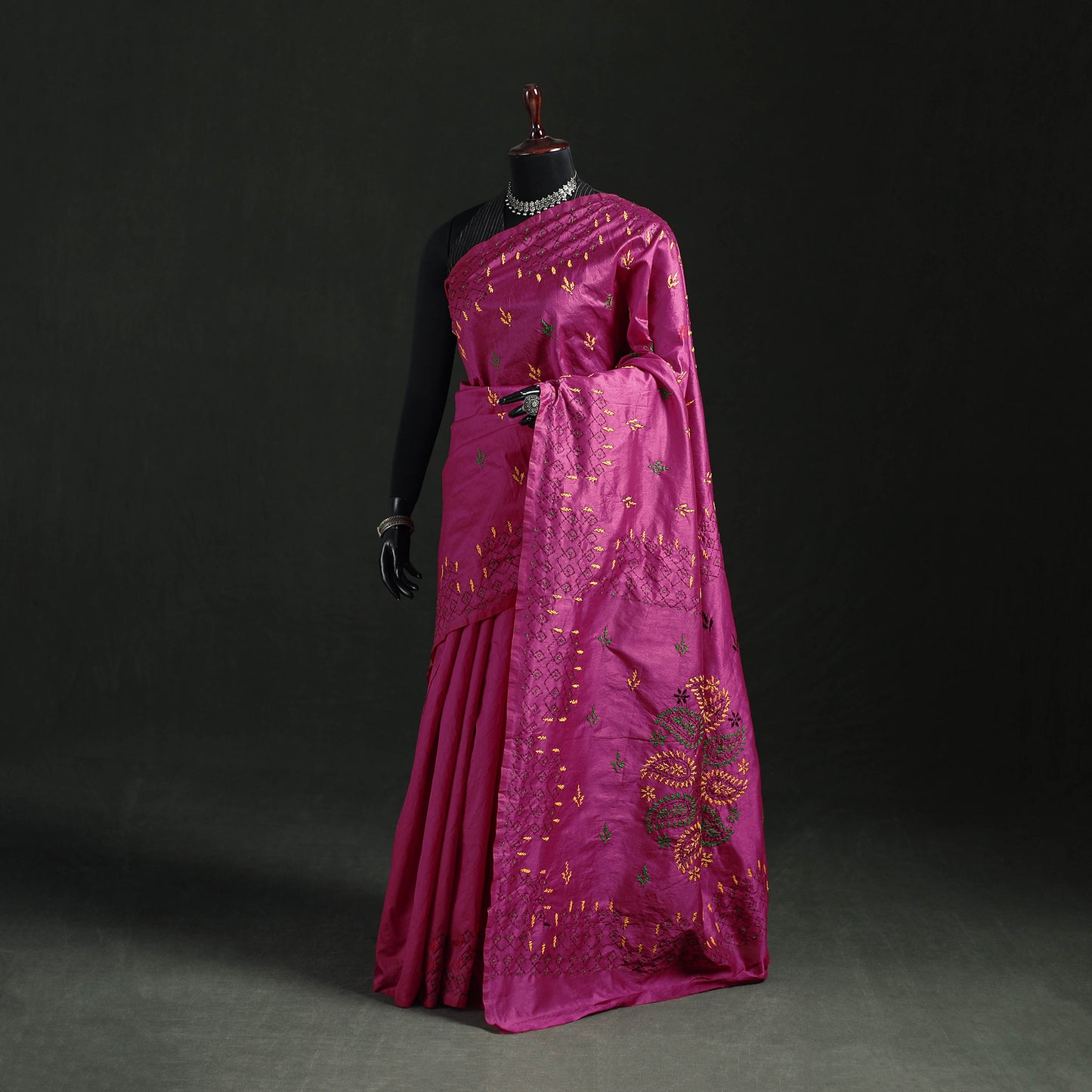 Hand Embroidered Silk Saree 02