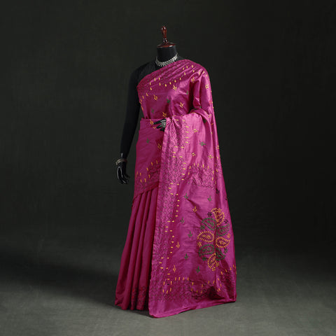 Hand Embroidered Silk Saree 02