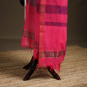 Pure Handloom Cotton Nizam Zari Border Mangalagiri Dupatta 33