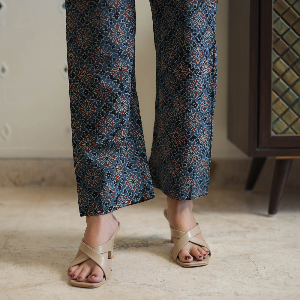 Blue - Block Printed Cotton Ajrakh Co-ord Set 23