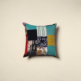 Multicolor Handcrafted Cotton Patchwork Cushion Cover