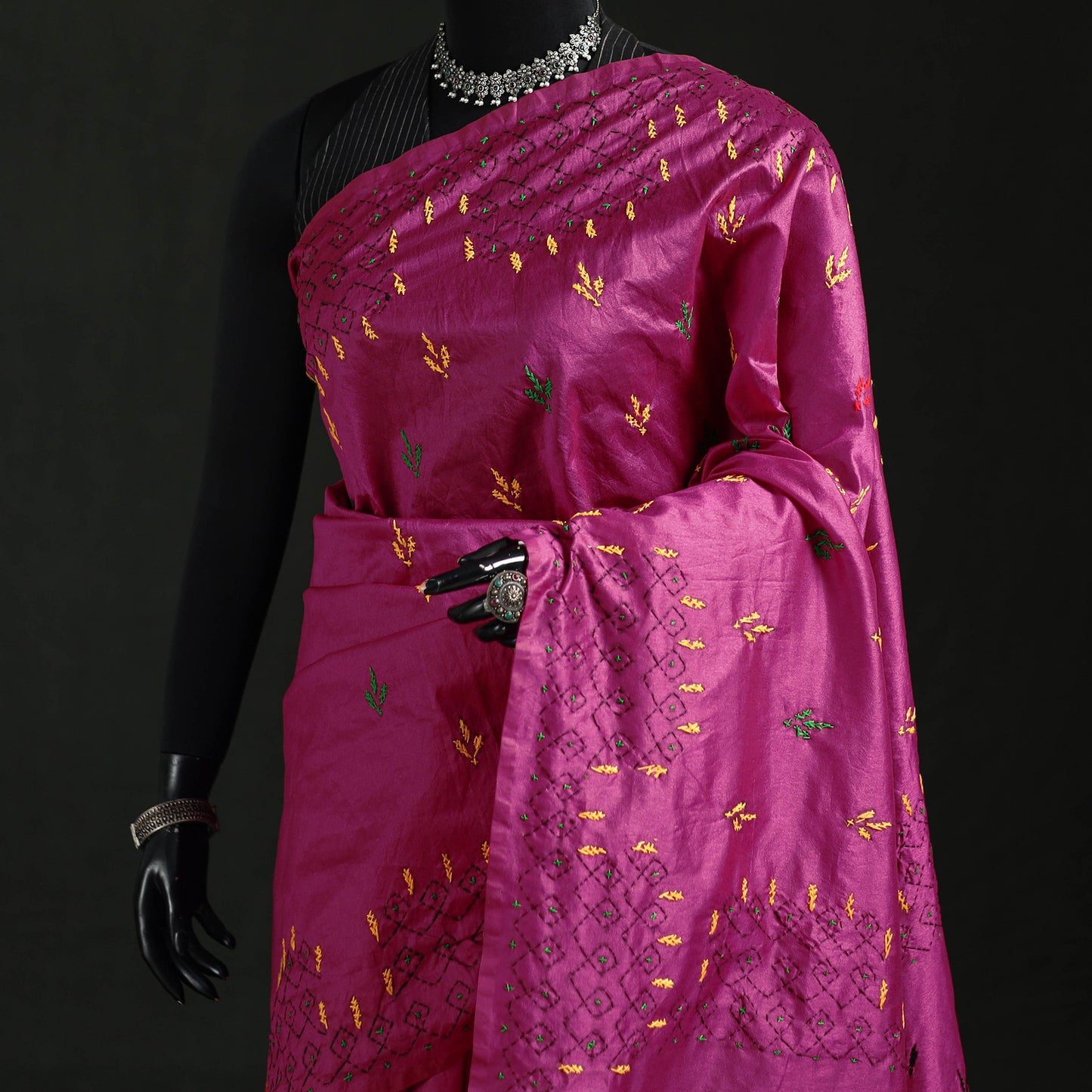 Hand Embroidered Silk Saree 02