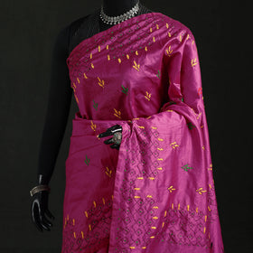 Hand Embroidered Silk Saree 02