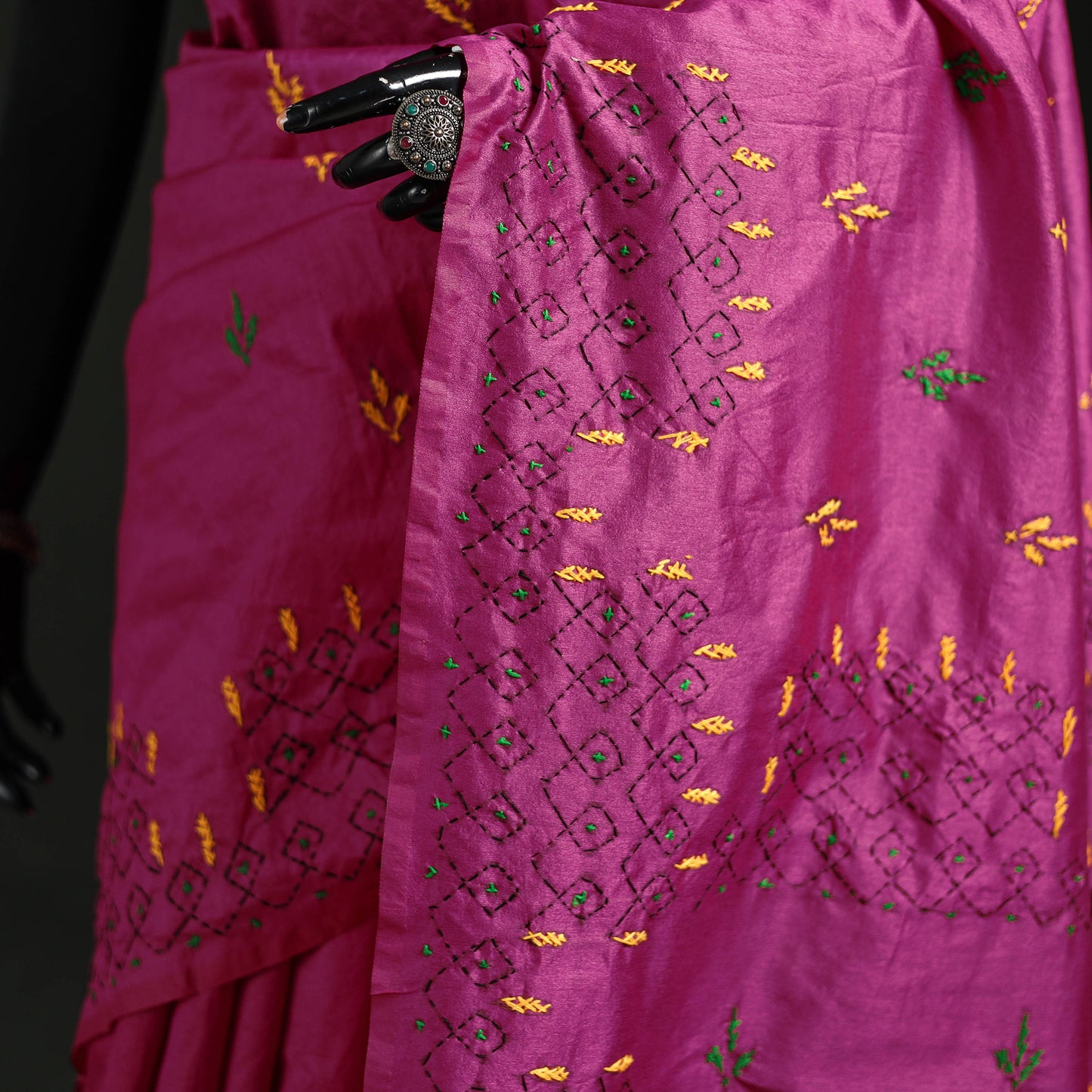 Hand Embroidered Silk Saree 02