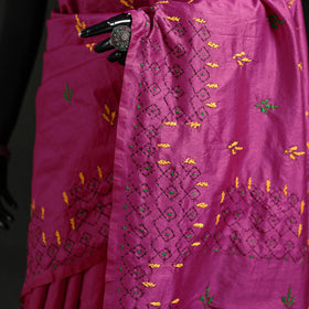 Hand Embroidered Silk Saree 02