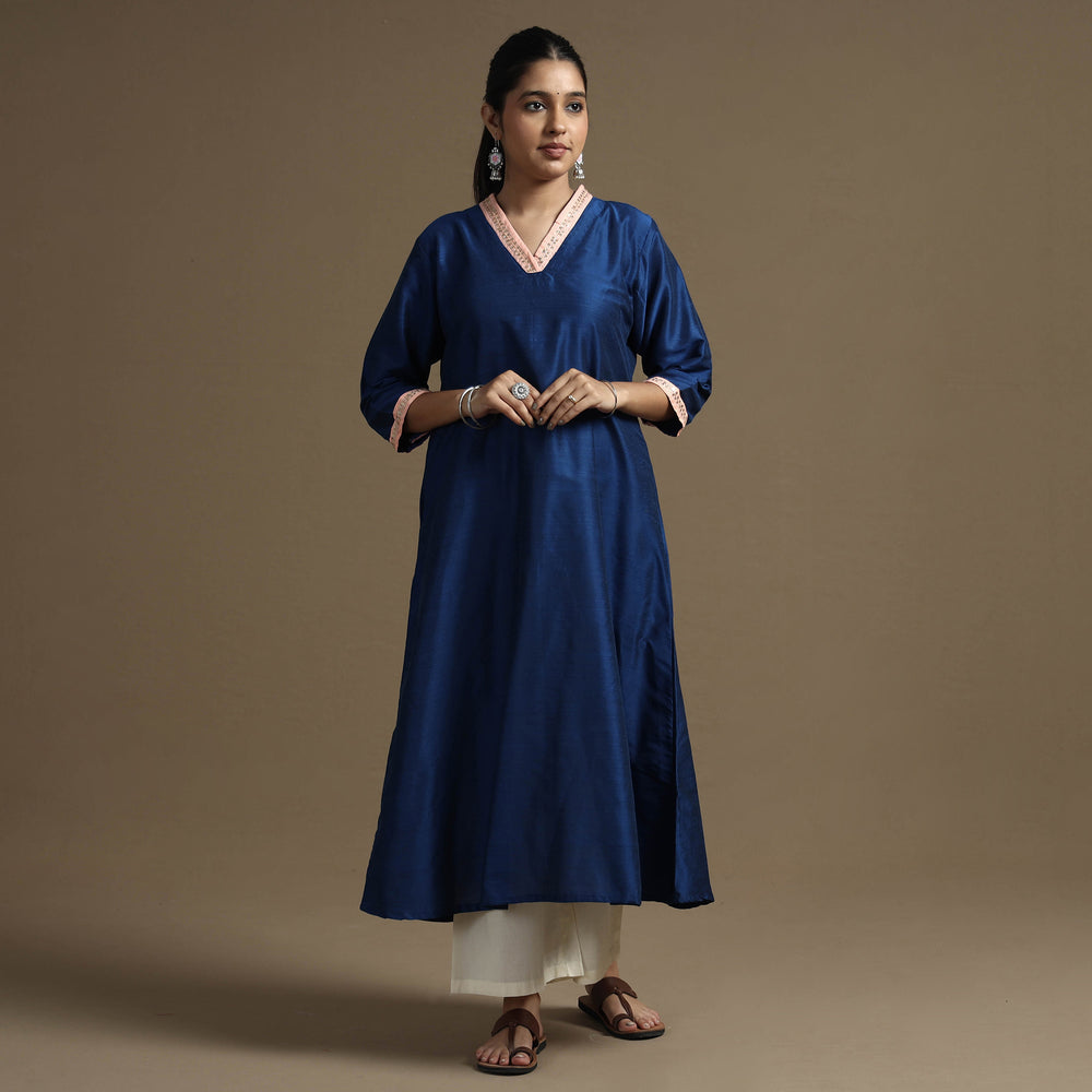 Plain Solid Slub kurta