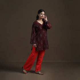 Pochampally Ikat Cotton Short Kurta for Women 24