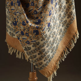 Floral Sanganeri Print Pure Merino Wool Handwoven Shawl 94