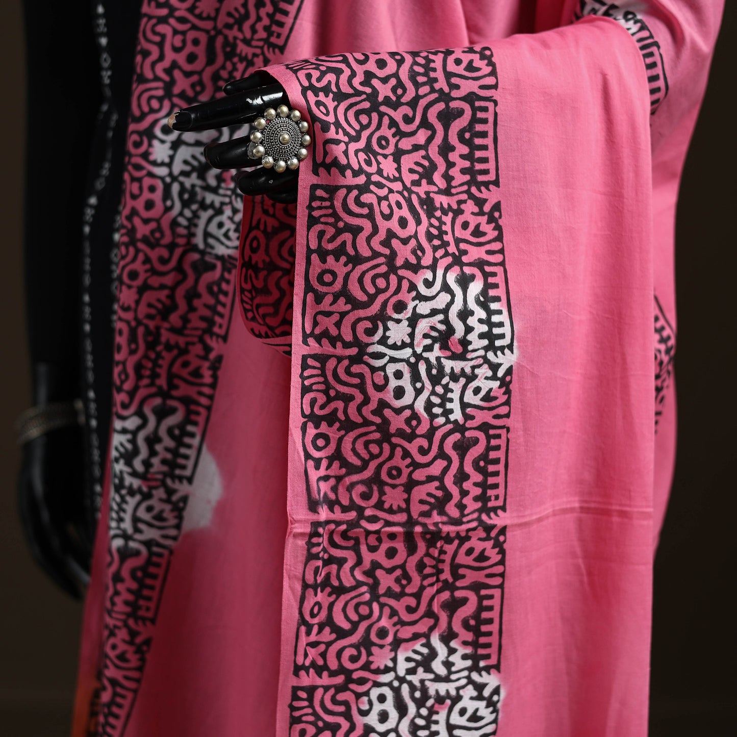 Shibori Tie-Dye Cotton Dupatta with Tassels 31